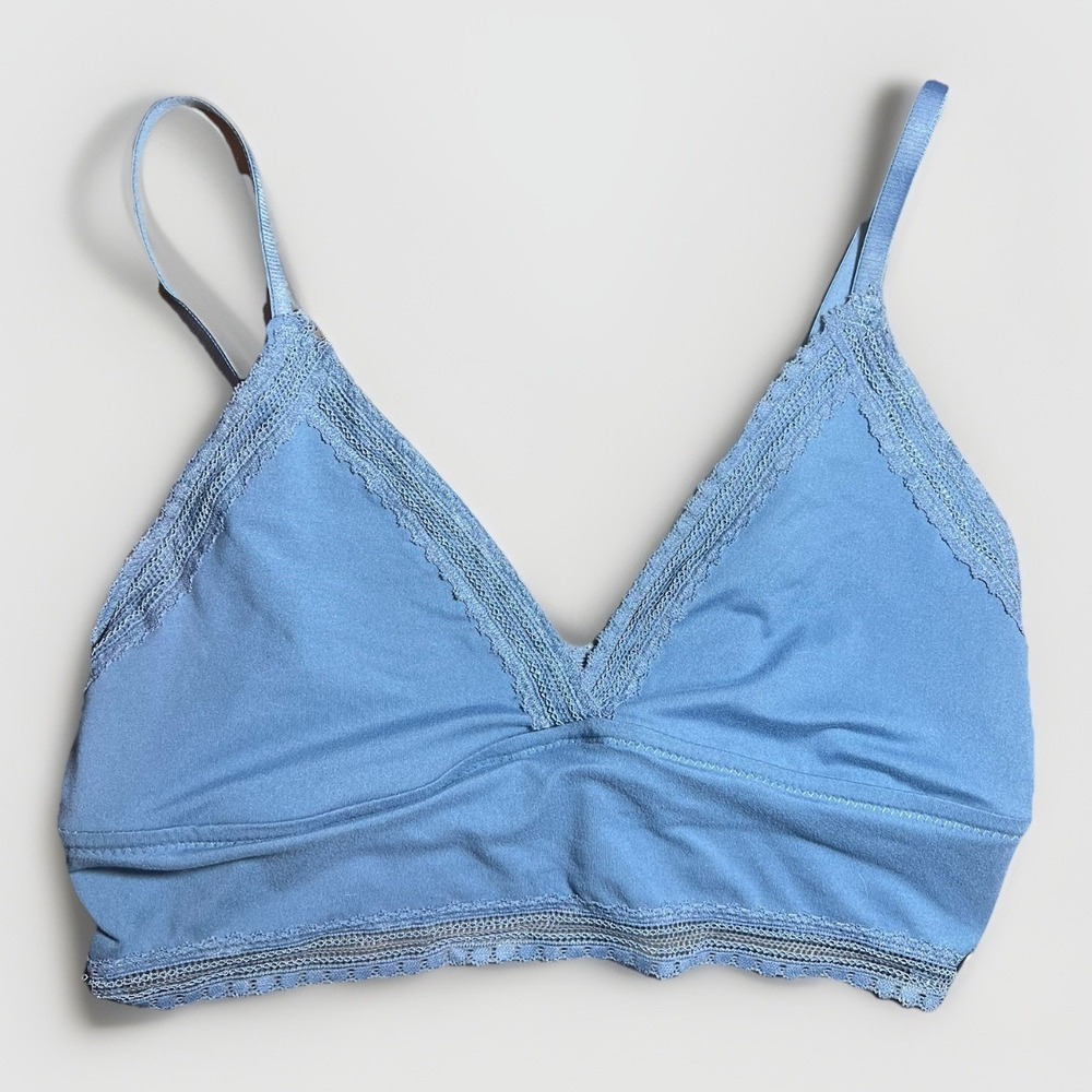 Lucky Brand Light Blue Lace Trim Bralette